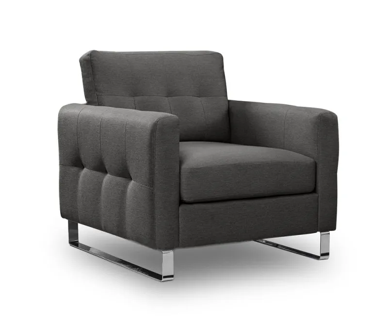 1,5-Sitzer Polstersofa Hera | 93cm | Flachgewebe | grau