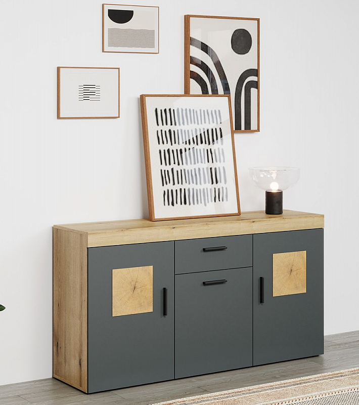 Sideboard Tyler | grau / Coast Evoke Eiche