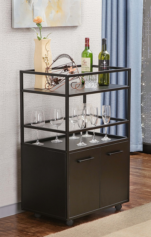 Highboard Weinschrank Mosaik | schwarz