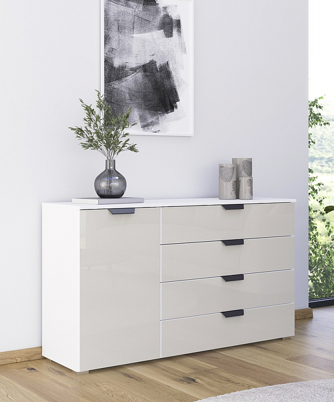 Kommode Sideboard Artemis | alpinweiß / champagner