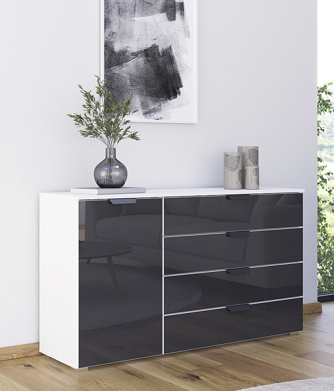 Kommode Sideboard Artemis | alpinweiß / basalt grau