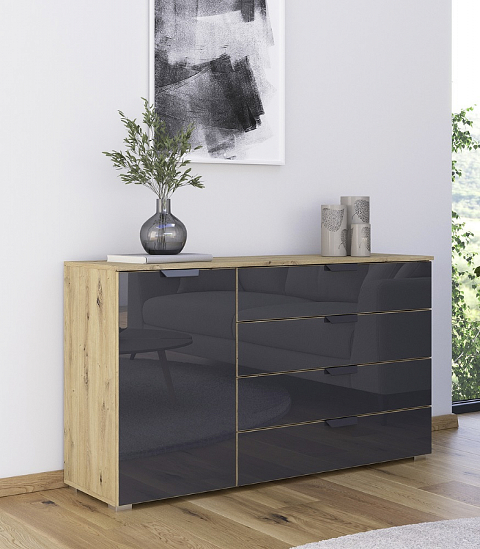 Kommode Sideboard Artemis | Eiche Artisan / basalt grau