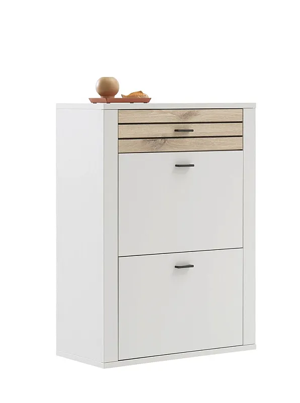 Hänge-Schuhschrank Mantena | Modern White / Viking Oak