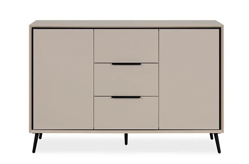 Kommode Sideboard Arona mit Schubkästen | sand / schwarz