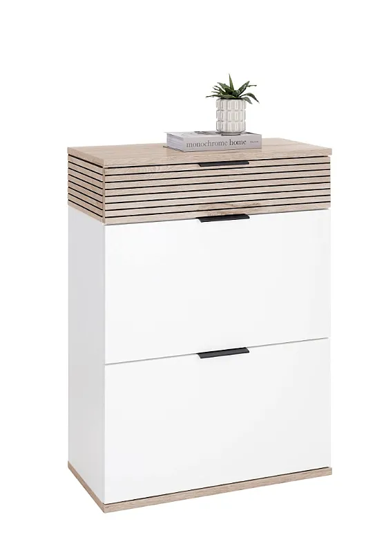 Hänge-Schuhschrank Montello | Soft White / Viking Oak