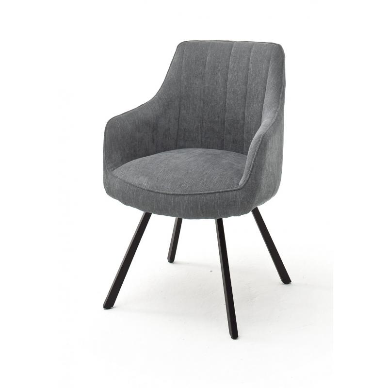| 2er Stuhl mit Sassello Armlehnen grau Set 4-Fuß