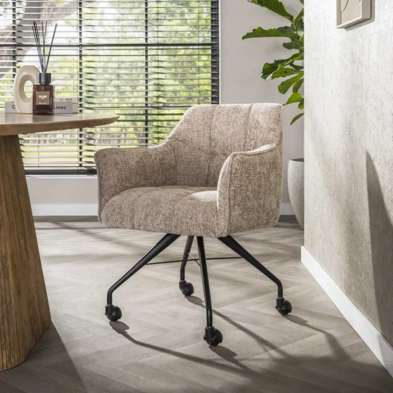 2er Set Stuhl Joli | mit Rollen | Hoven sand