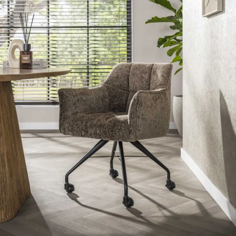 2er Set Stuhl Joli | mit Rollen | Hoven taupe