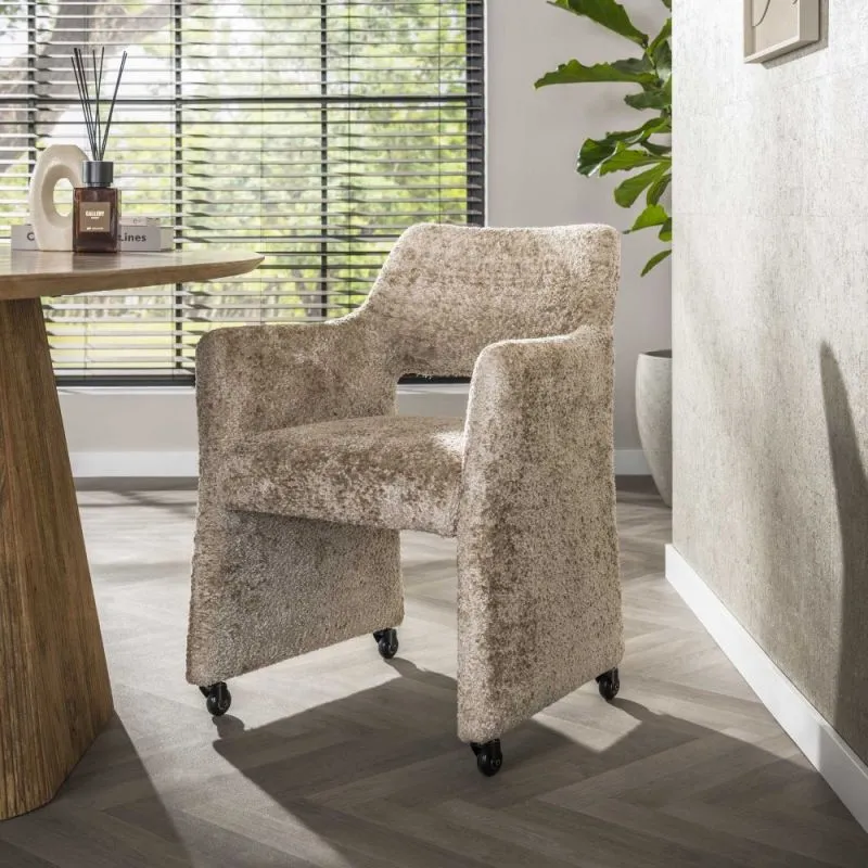 2er Set Stuhl Palio | mit Rollen | Alura sand