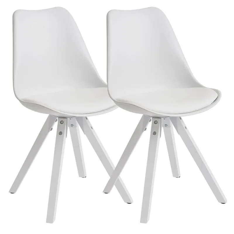 2er Set Esszimmerstuhl Avanti | Kunstleder | weiß