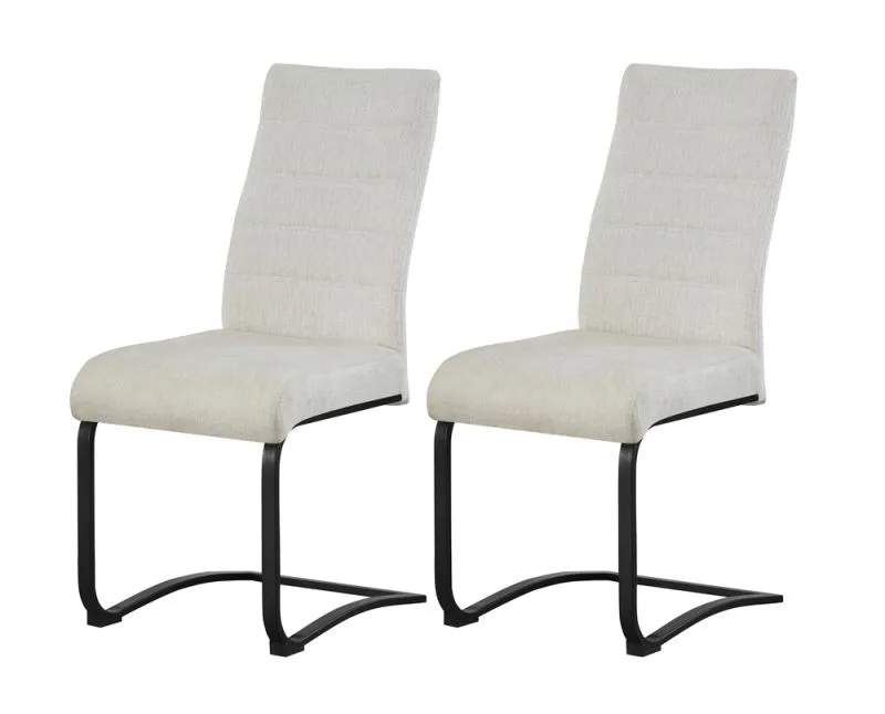 2er Set Freischwinger Leni | Strukturstoff | creme