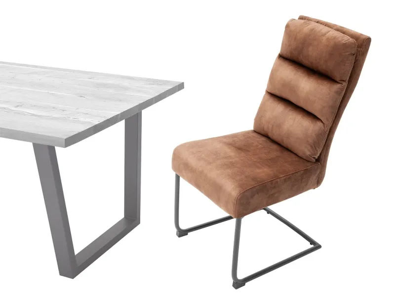2er Set Freischwinger Stuhl Lampang | rostbraun