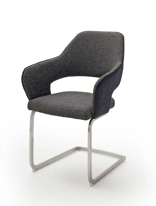 2er Set Freischwinger Stuhl Newcastle | charcoal