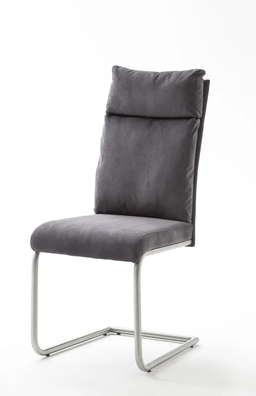 2er Set Freischwinger Stuhl Pia | anthrazit