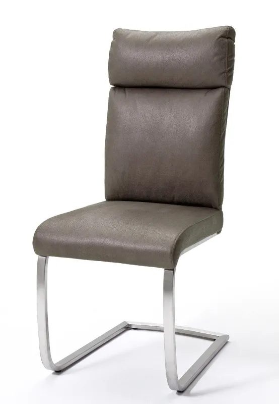 2er Set Freischwinger Stuhl Rabea | braun