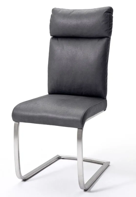 2er Set Freischwinger Stuhl Rabea | grau