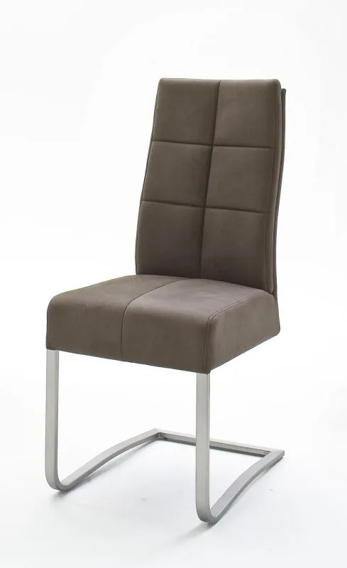 2er Set Freischwinger Stuhl Salva | Microfaserbezug | sand