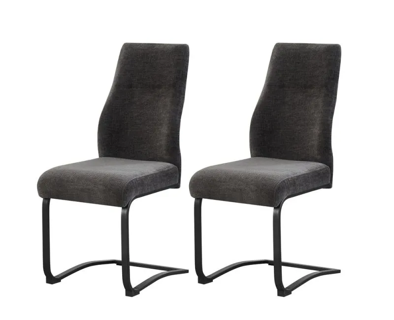 2er Set Freischwinger Tina | Strukturstoff | anthrazit