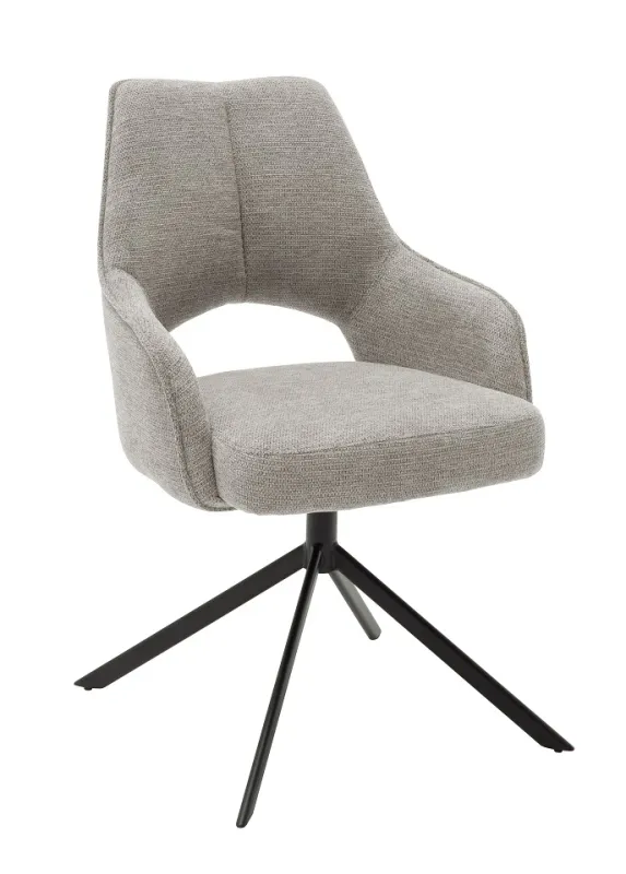 2er Set Stuhl Bangor | drehbar | Chenille Optik | Schlammfarben