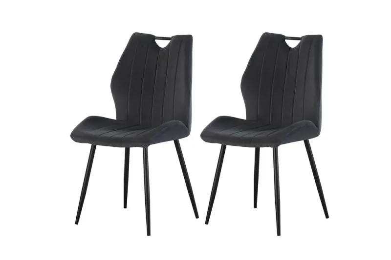 2er Set Stuhl Christin | Samtbezug | anthrazit