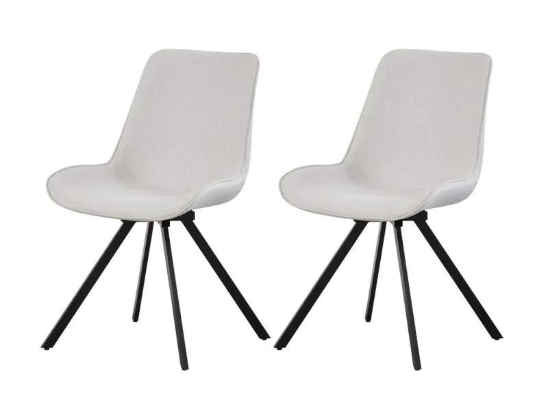 2er Set Stuhl Emilia | Webstoff | drehbar | creme
