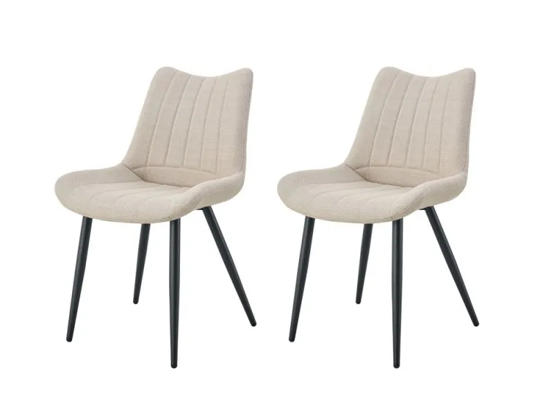 2er Set Stuhl Lotta | Webstoff | creme