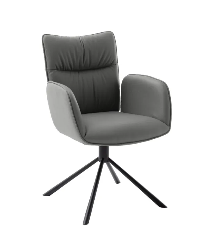 2er Set Stuhl Marin | mit Armlehnen | drehbar | anthrazit