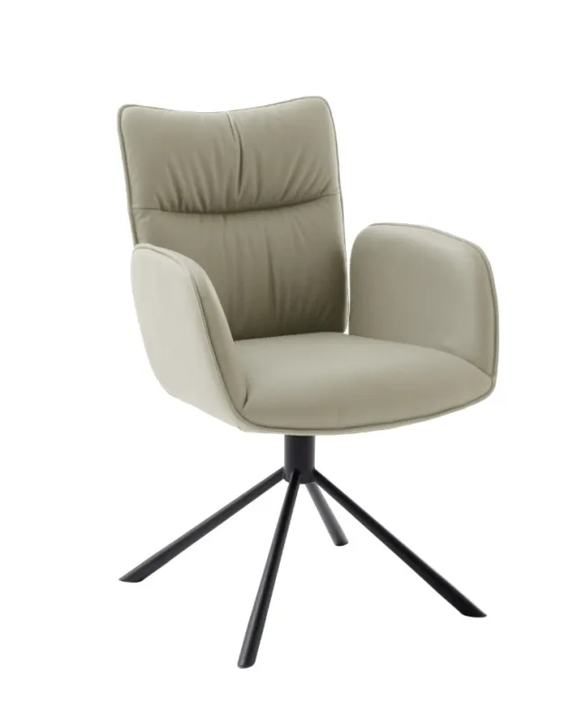 2er Set Stuhl Marin | mit Armlehnen | drehbar | cappuccino