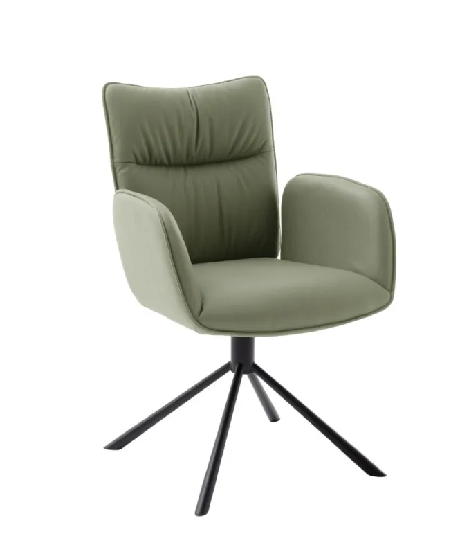 2er Set Stuhl Marin | mit Armlehnen | drehbar | olive