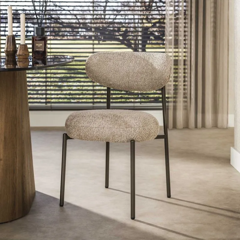 2er Set Stuhl Nest | Boucle | sand-braun