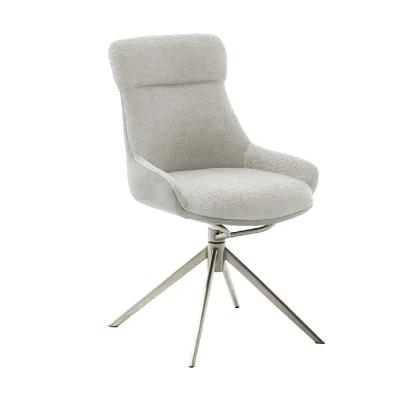 2er Set Stuhl Pelion | Edelstahl | drehbar | grau / lichtgrau