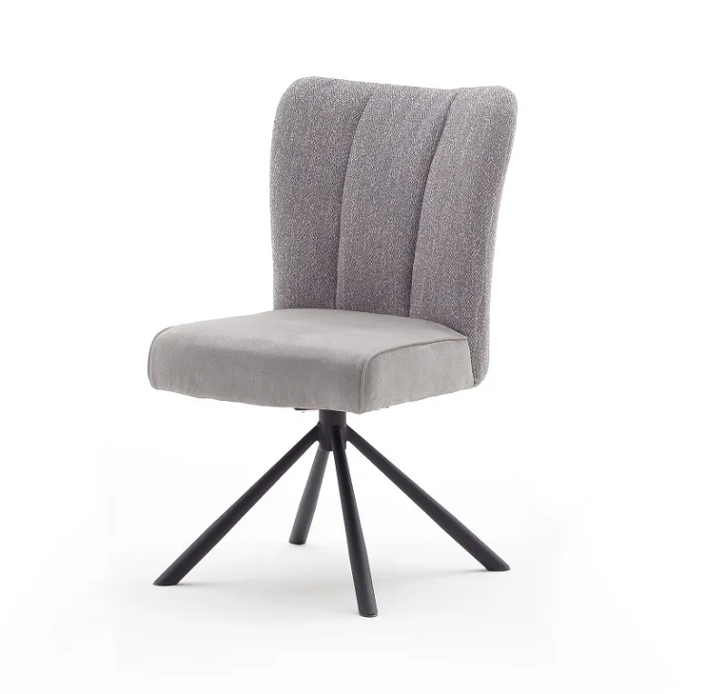 2er Set Stuhl Santiago | drehbar | Webstoff | grau