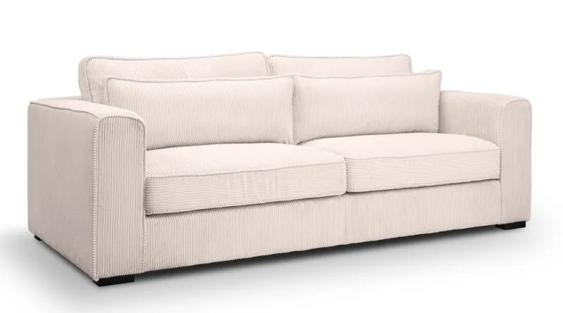 3-Sitzer Polstersofa Almera | 241cm | Cordstoff | grau-beige