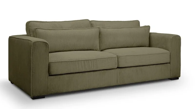 3-Sitzer Polstersofa Almera | 241cm | Cordstoff | khaki