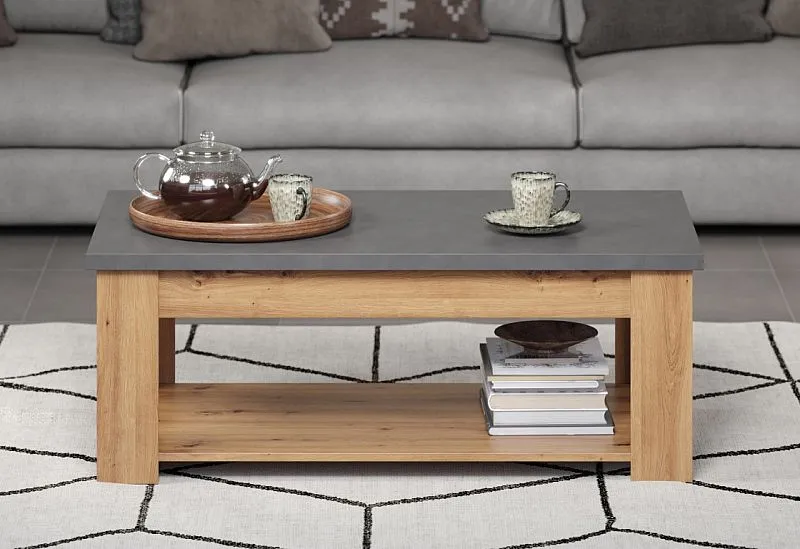 Couchtisch Follow | Artisan Eiche / Matera grau