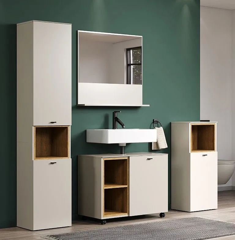 Badezimmer-Set Sao Paulo | Kaschmir / Evoke Eiche | 4-teilig