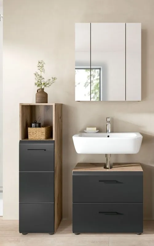 Bad Set Ice 2 | 3-teilig | Nox Oak / schwarz matt