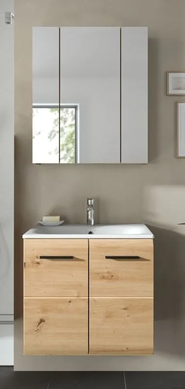Bad Set Ice 3 | 2-teilig | Artisan Oak | inkl. Waschbecken mit Aufsatzleuchte