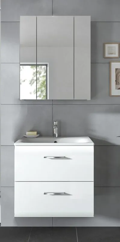 Bad Set Ice 3 | 2-teilig | weiß / weiß Hochglanz | inkl. Waschbecken