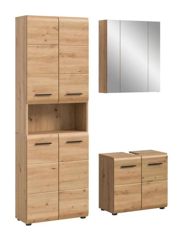 Bad Set Ice | 3-teilig | Artisan Oak mit Badaufsatzleuchte 1