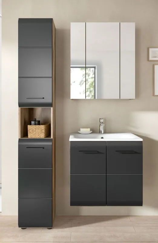 Bad Set Ice 4 | 3-teilig | Nox Oak / schwarz matt ohne