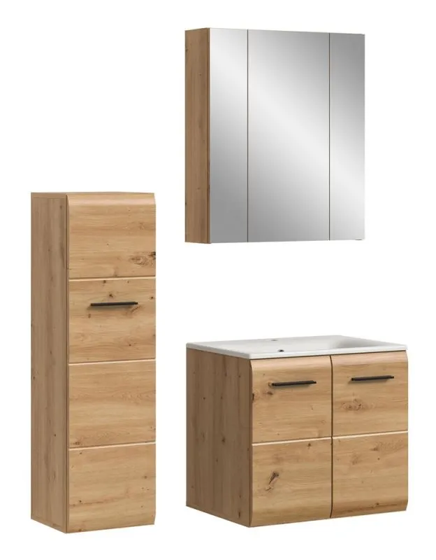 Bad Set Ice 8 | 3-teilig | Artisan Oak mit Badaufsatzleuchte