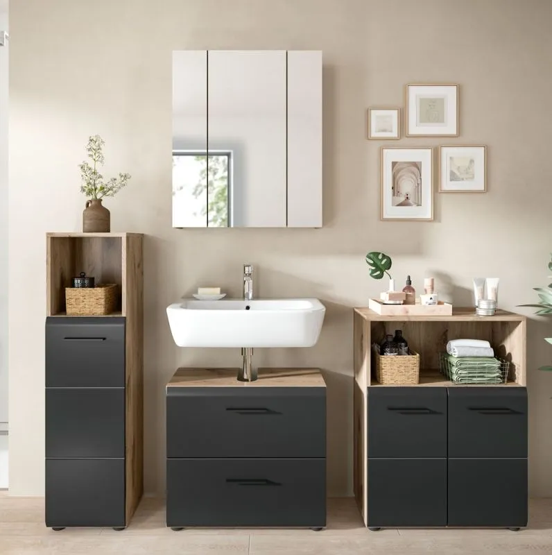 Bad Set Ice 8 | 4-teilig | Nox Oak / schwarz matt