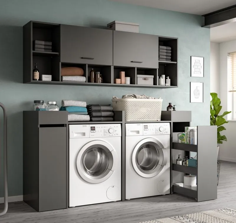 Bad Set Waschmaschinenumbau Set Free | 6-teilig | anthrazit