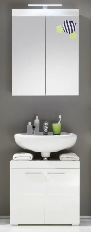Badezimmer-Set Amanda | weiß Hochglanz | 2-teilig