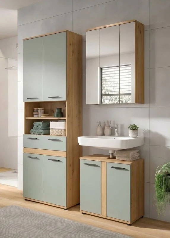 Badezimmer-Set Blake 2 | Salbei / Artisan Eiche | 3-teilig
