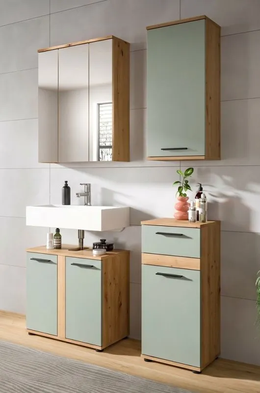 Badezimmer-Set Blake | Salbei / Artisan Eiche | 4-teilig