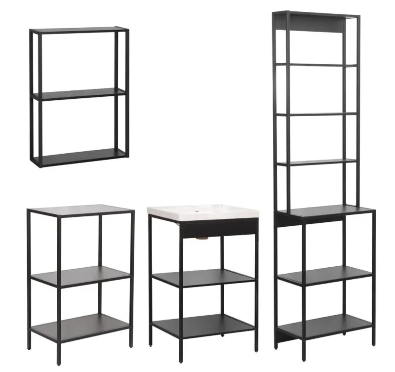 Badezimmer-Set Lorin | schwarz | 4-teilig