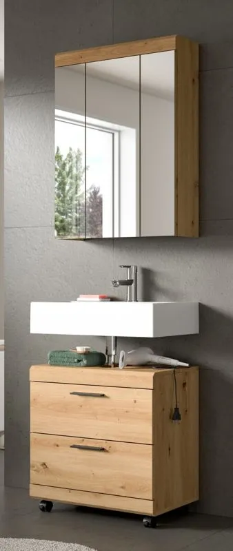 Badezimmer-Set Scout 3 auf Rollen | Artisan Eiche | 2-teilig