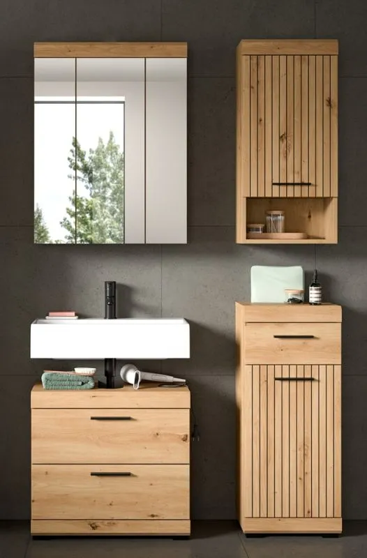 Badezimmer-Set Scout 6 | Artisan Eiche | 4-teilig mit Aufsatzleuchte